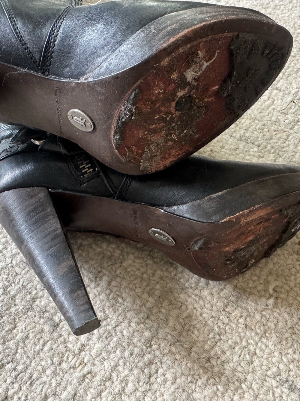 Frye Harlow Tall Moto Knee High Leather Boots - Picture 5 of 7